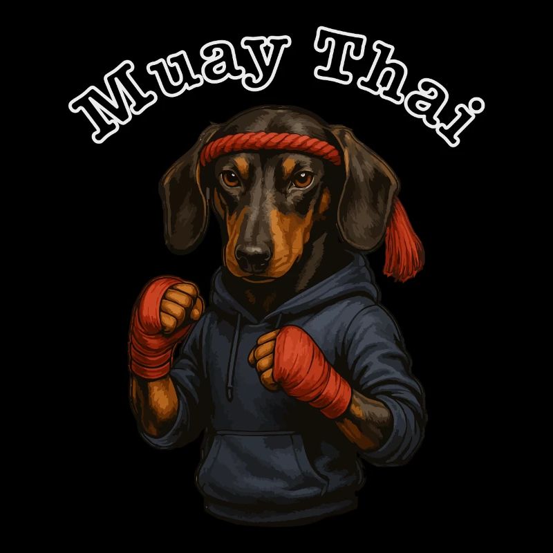 Cooler Muay Thai Dackel mit echter Kämpferqualität