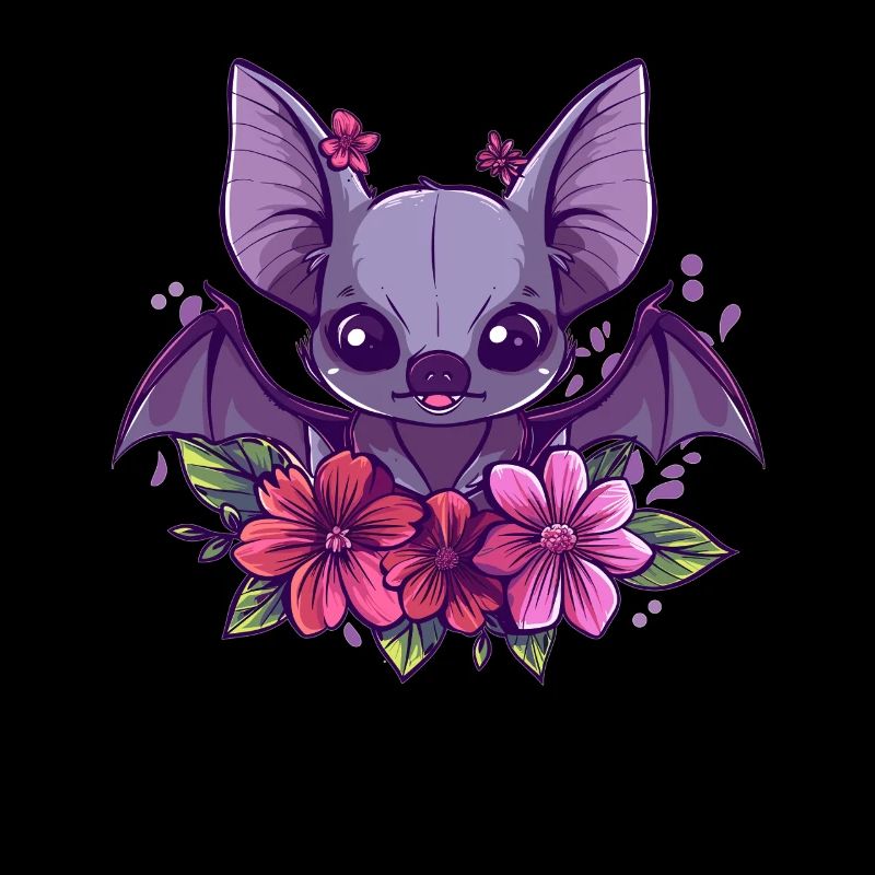 Chauve-souris fleur avec breloque