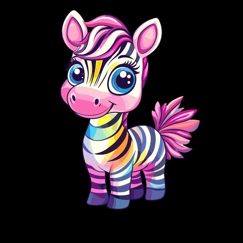 Rainbow Zebra Child Motif