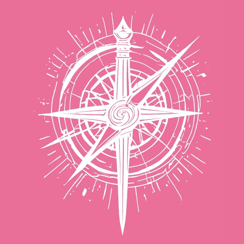 Abstract Blade Compass Weiß
