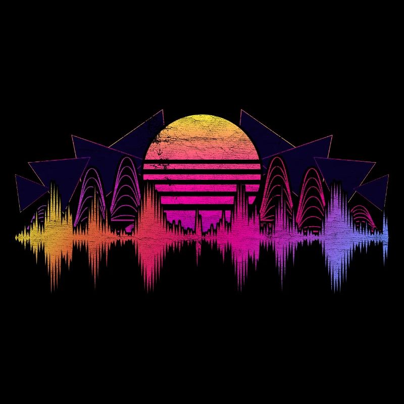90s Synthwave Sound Engineer Gift Soundwave