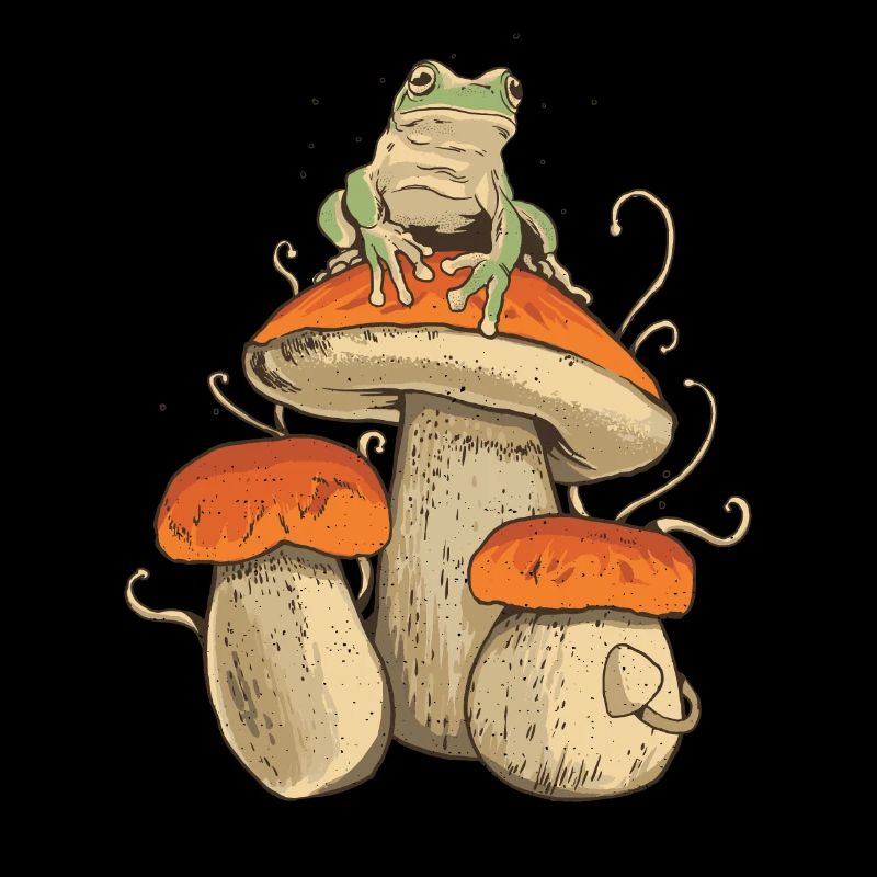 Cueillette de champignons Champignons Grenouille Chercheur de champignons Nature