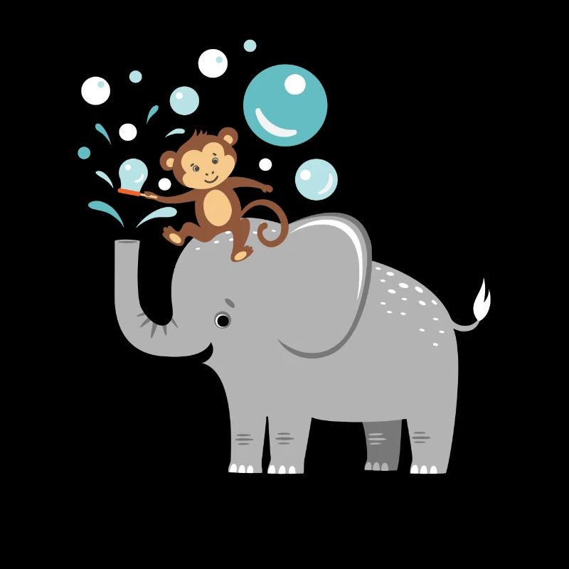 Soap bubbles elephant monkey children