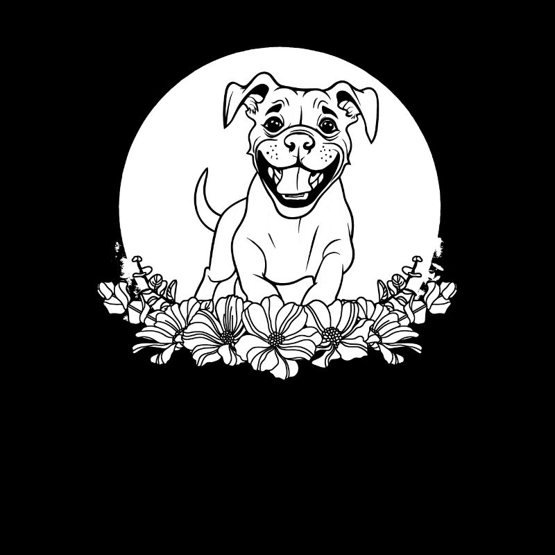Boxer Hund Deutscher Boxer Wilde Blumen