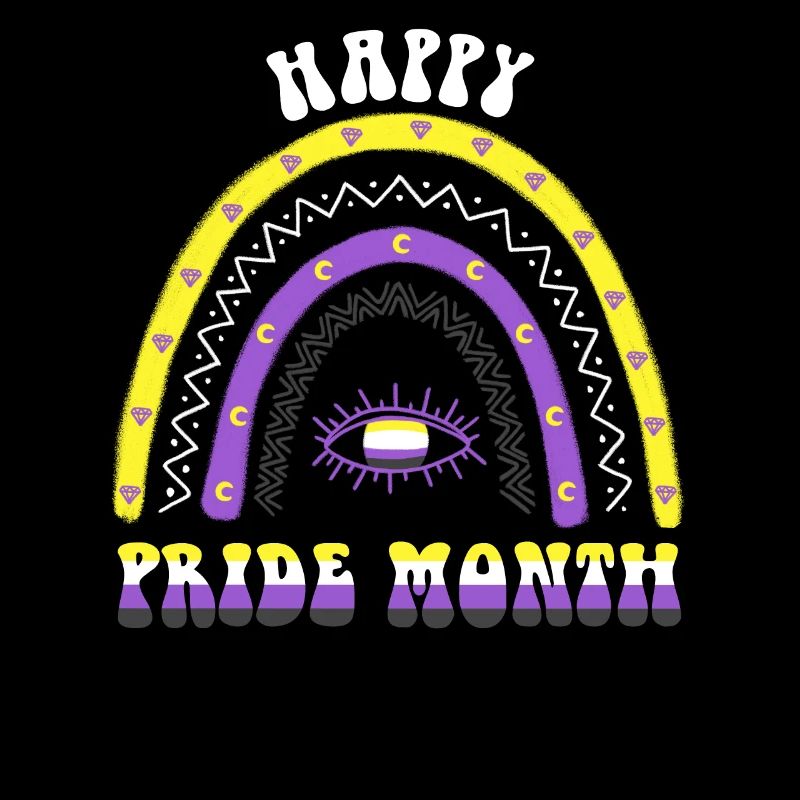 Boho Rainbow Happy Pride Month Nonbinary
