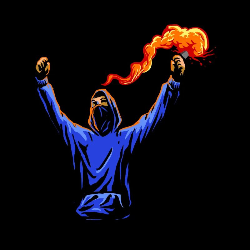 Fußball Ultra mit Pyrotechnik