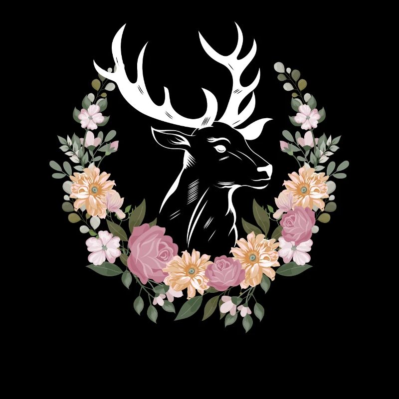 Tête de cerf avec remplacement de dirndl floral