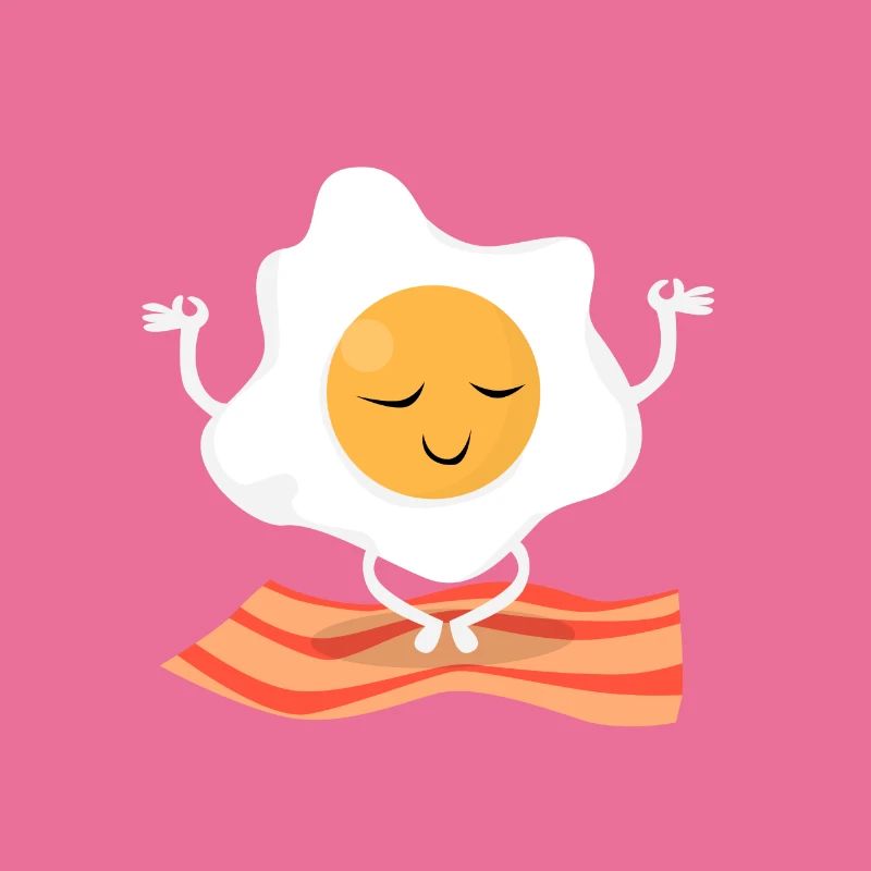 Meditating Egg & Bacon - Yoga Fried Egg Food