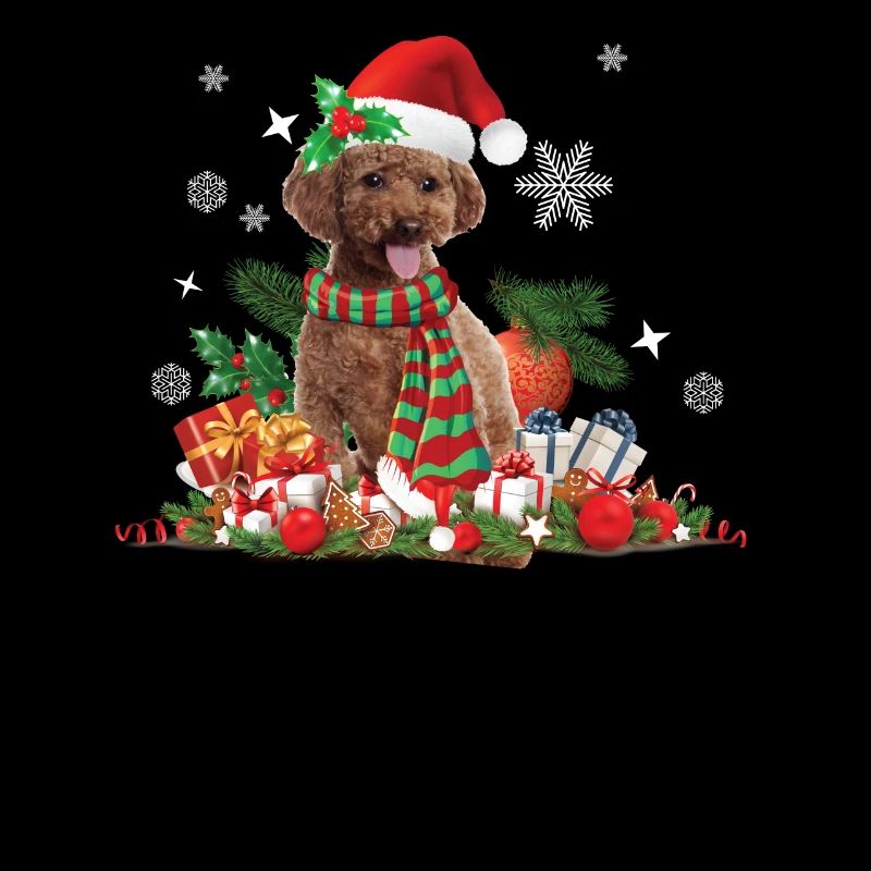 Caniche brun clair de Noël Chien