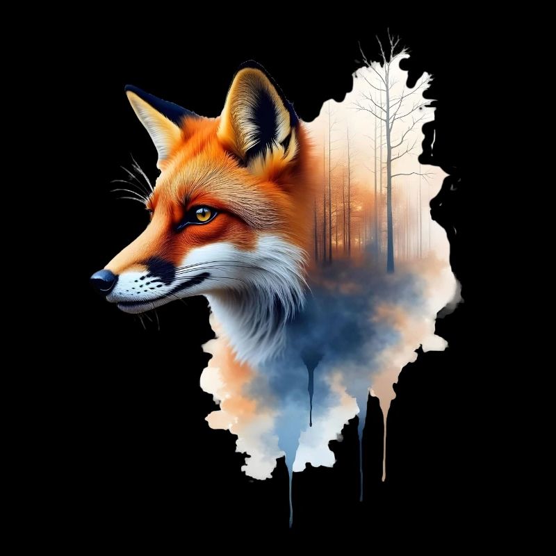 Fox Art Artwork Watercolor Forest Fox