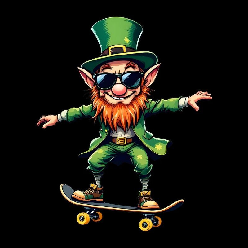Skateboard Leprechaun Sport Saint-Patrick