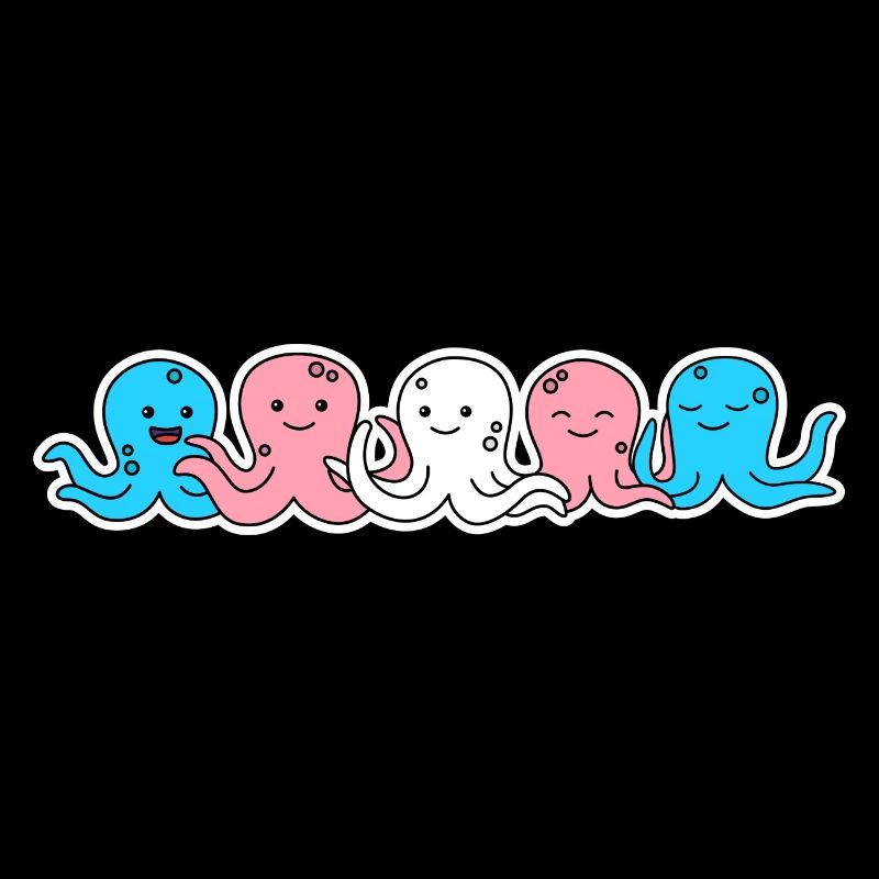 Conception de pieuvre Trans Flag pour les personnes trans