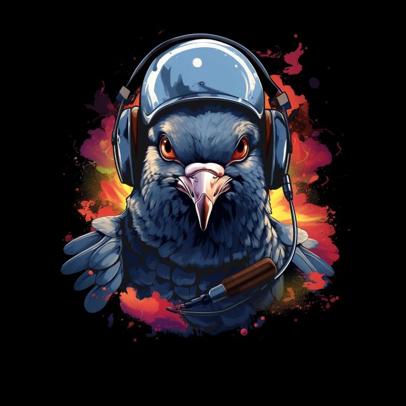 Pigeon pilot with headset