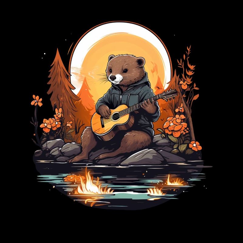 Otter plays guitar