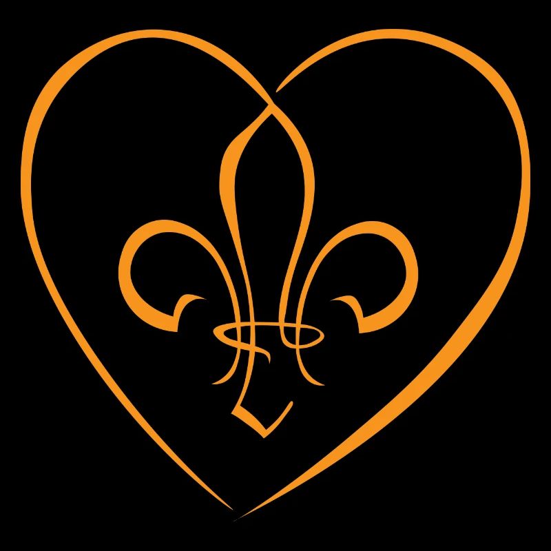 Fleur de Lys im Herzen - Karamell