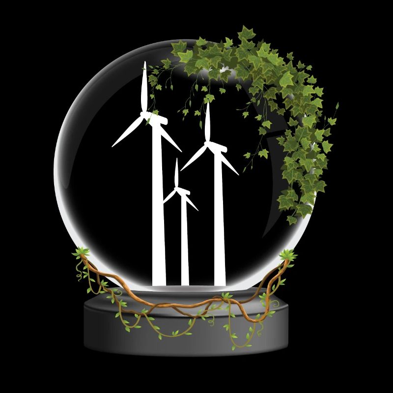 Énergie éolienne Boule de verre Énergie éolienne Énergie éolienne