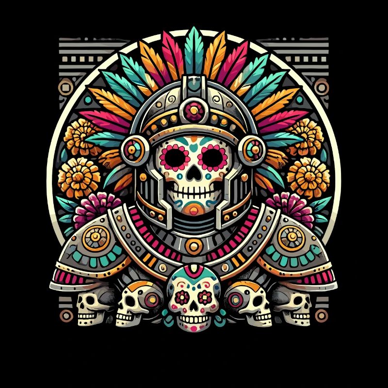 Aztec warrior with traditional