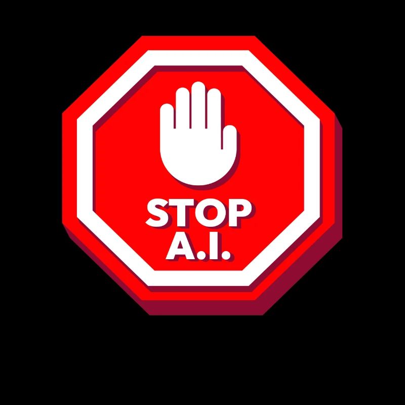 Stop AI Zeichen gegen KI