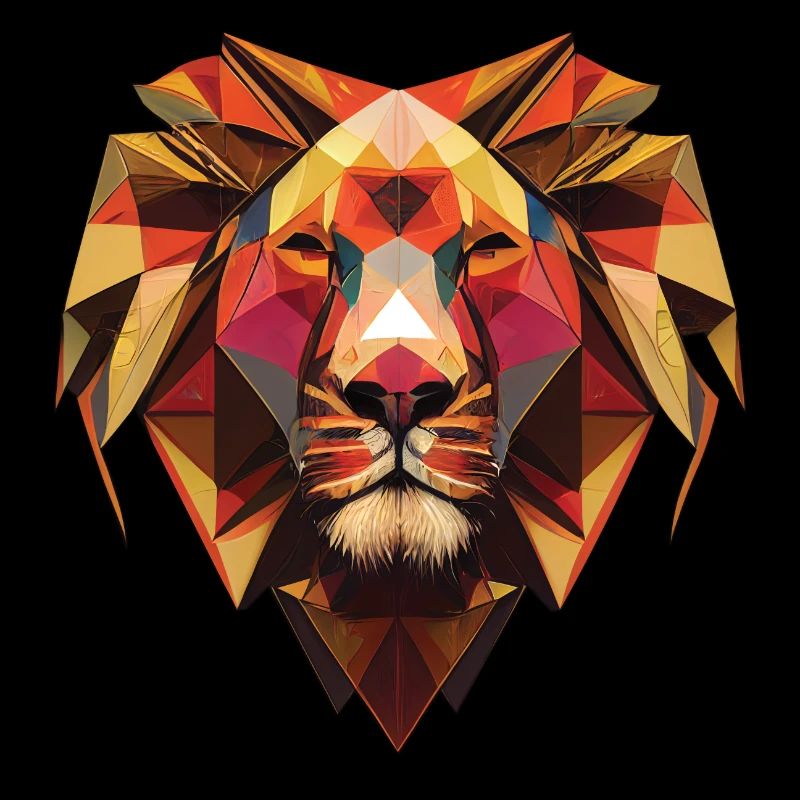 Löwen Kopf Polygon Stil Tier große Katze