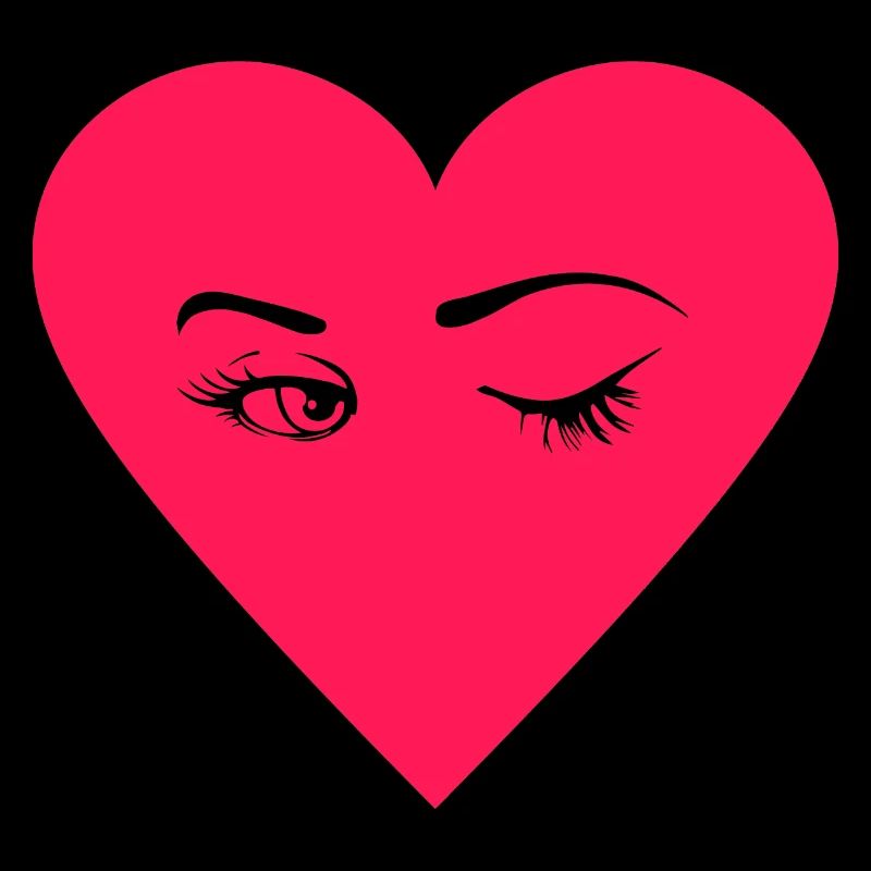 Rotes Herz mit Augen