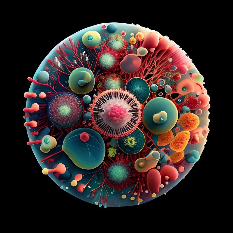Microbe Art - Pink Microcosm