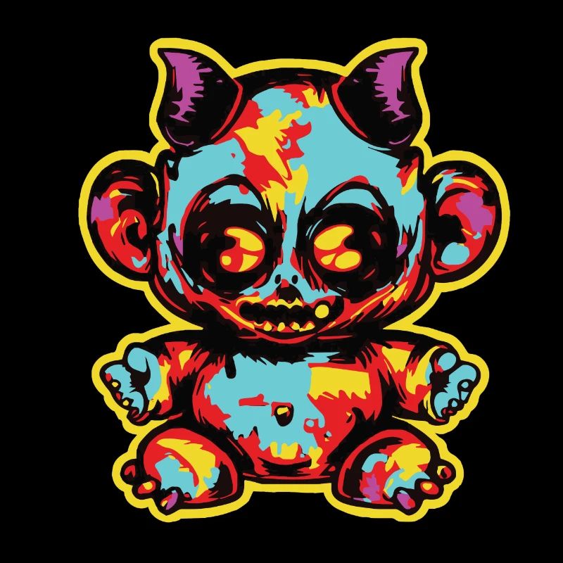 Horror Scary Bear Halloween Devilish Hugs