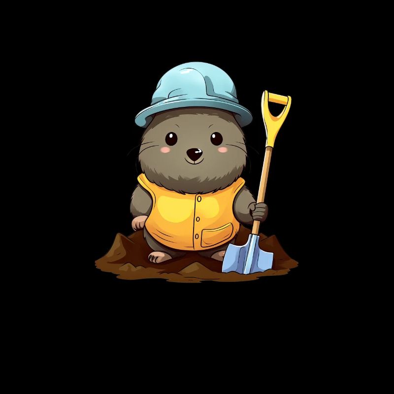 Constructeur de taupe mignon