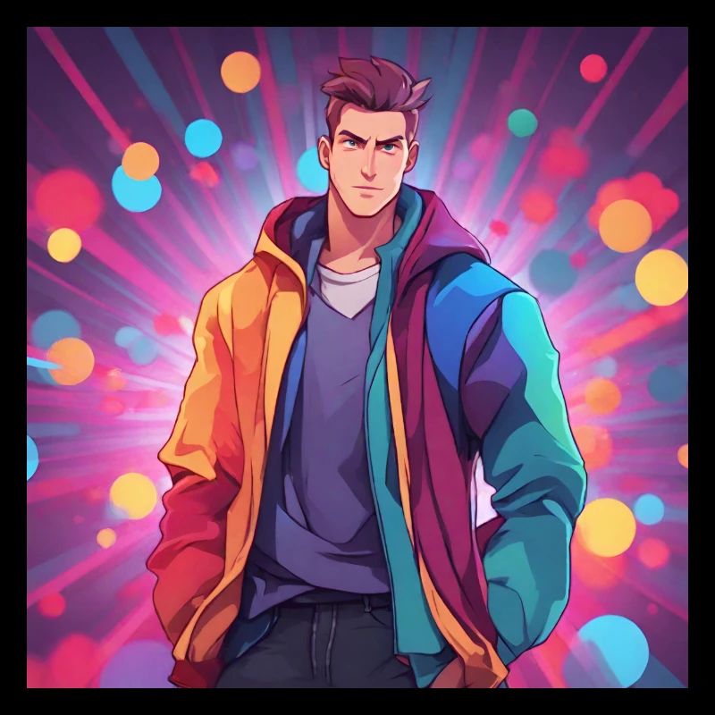 Bunter Anime-Junge
