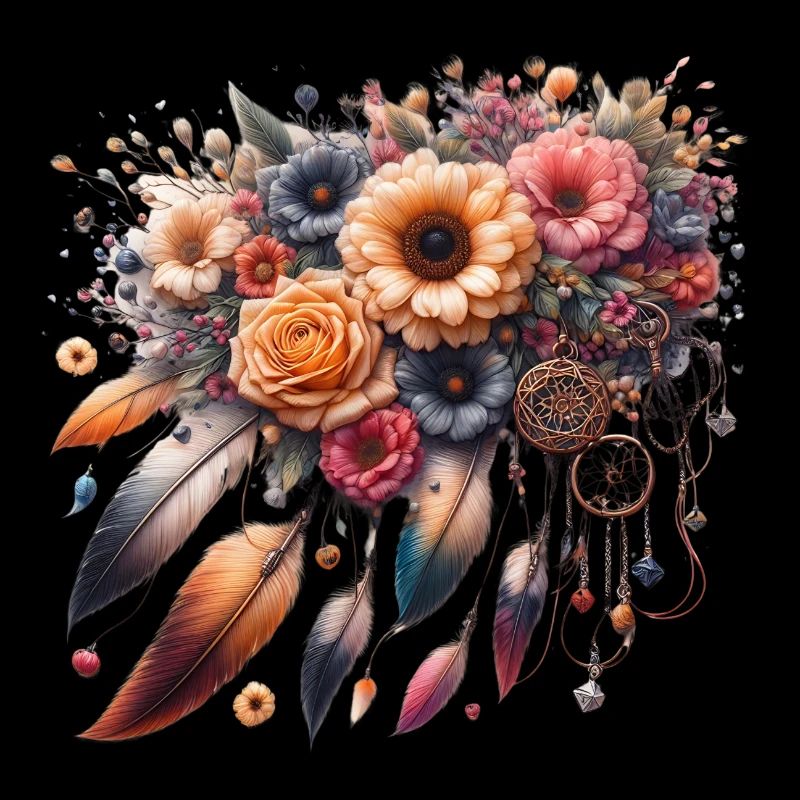 Fleurs et plume