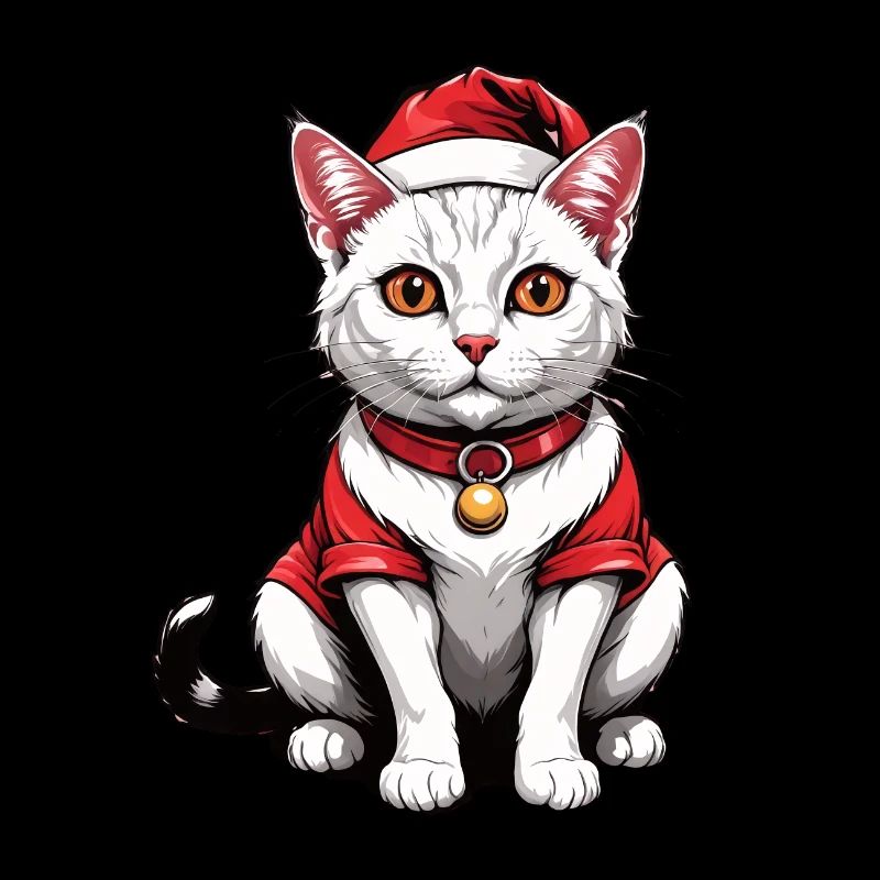 Chat de Noël Père Noël Chat Chat Chat Cadeau