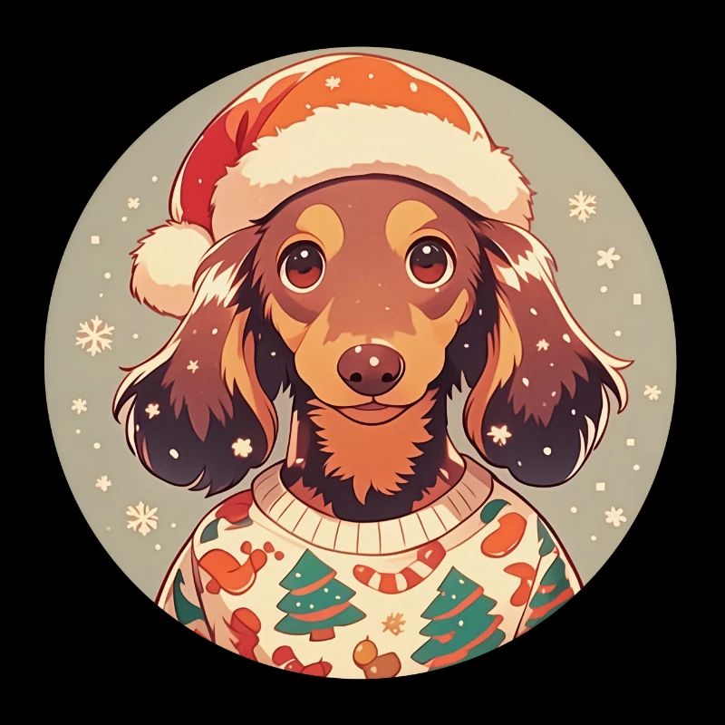 Weihnachtsmotiv mit einem Dackel