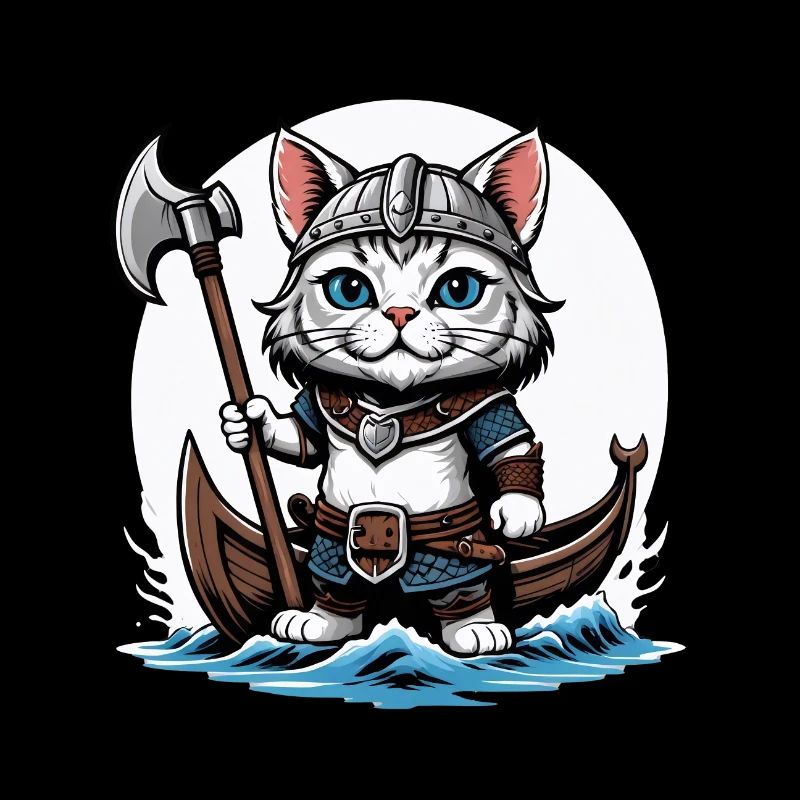 Chat Viking Viking Chat Cadeau Mignon