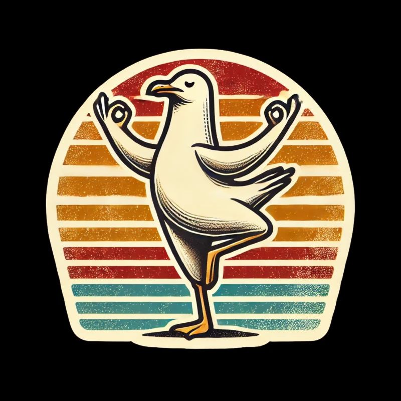 Une mouette faisant du yoga