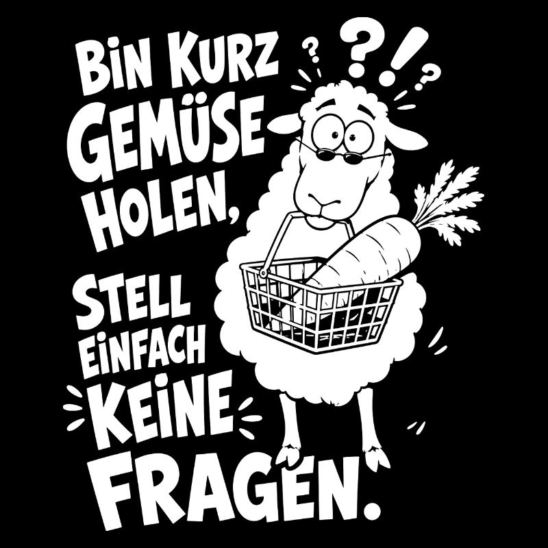 Verwirrtes Schaf trägt den Einkaufskorb