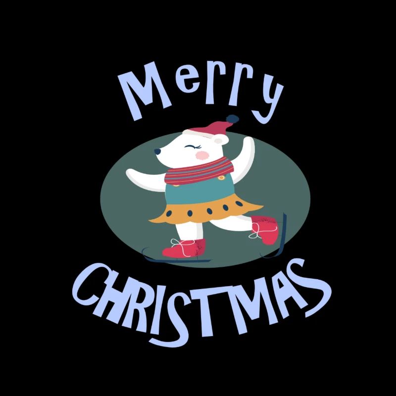 Joyeux Noël Eisbaerin avec des patins