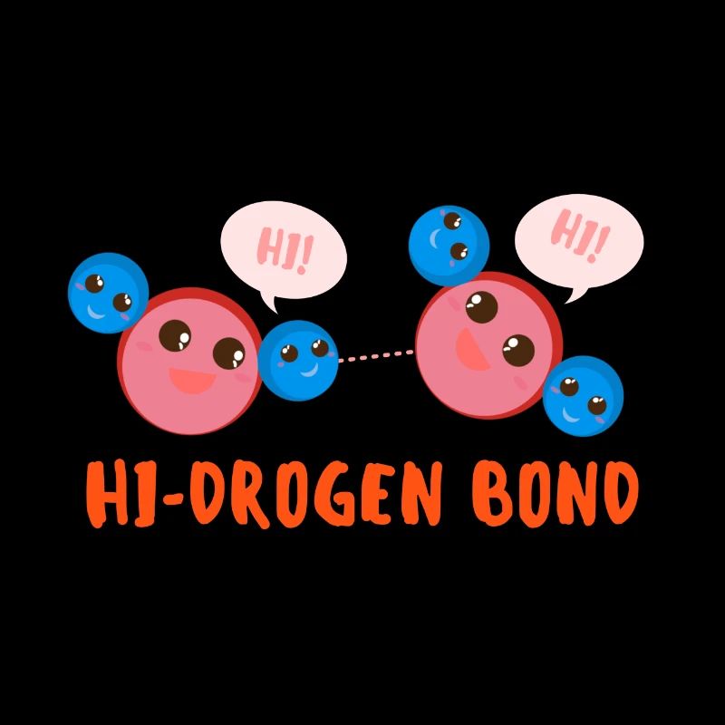 Hydrogen H2 Bond Cute Cartoon dit bonjour