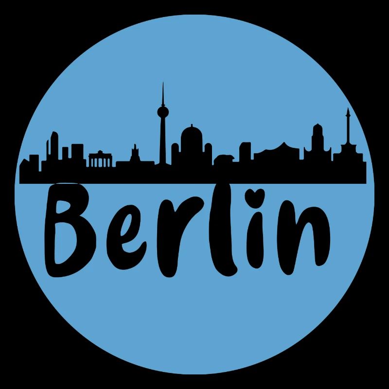 Berlin, skyline, blue, silhouette, circle, logo