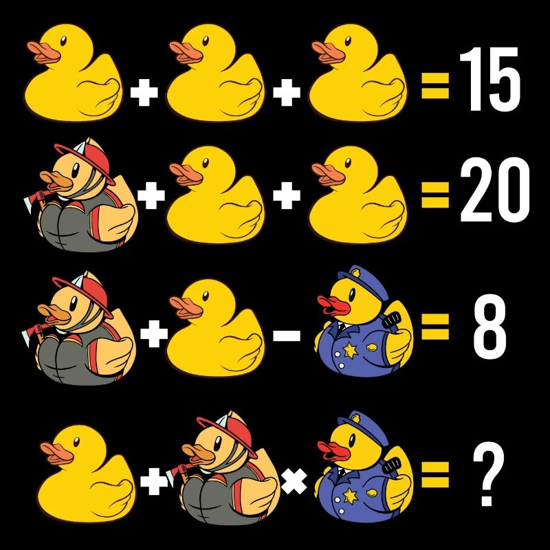 Ordre des opérations Duckie Quiz Rubber Duck Math T