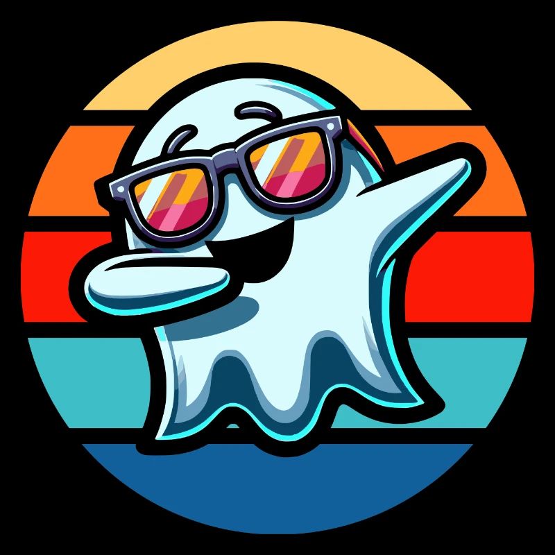 Dabbing Ghost Vintage Sunset