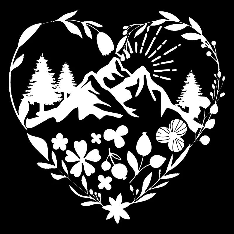 Blumen Wald Wandern Berge Love Design