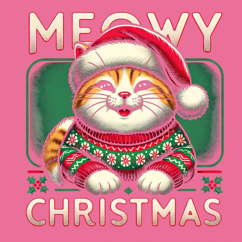 Pull de Noël avec chat de Noël