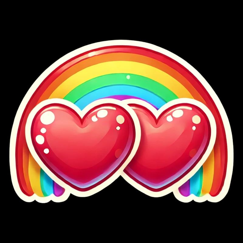 Herzen mit Regenbogen
