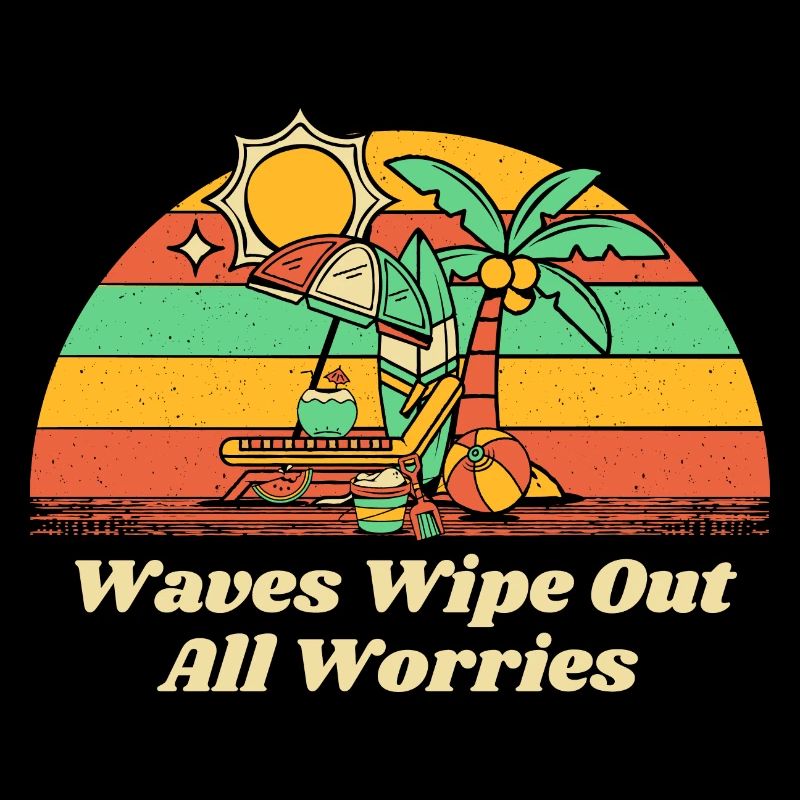 Les vagues effacent tous les soucis De la plage Motivation