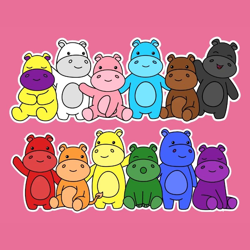 Fierté Progrès Flag Hippopotames Égalité