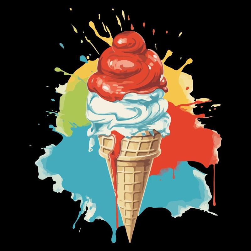 Italienisches Vanille-Erdbeer-Eis