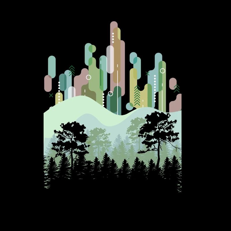 Retro trees gift art tree forest nature