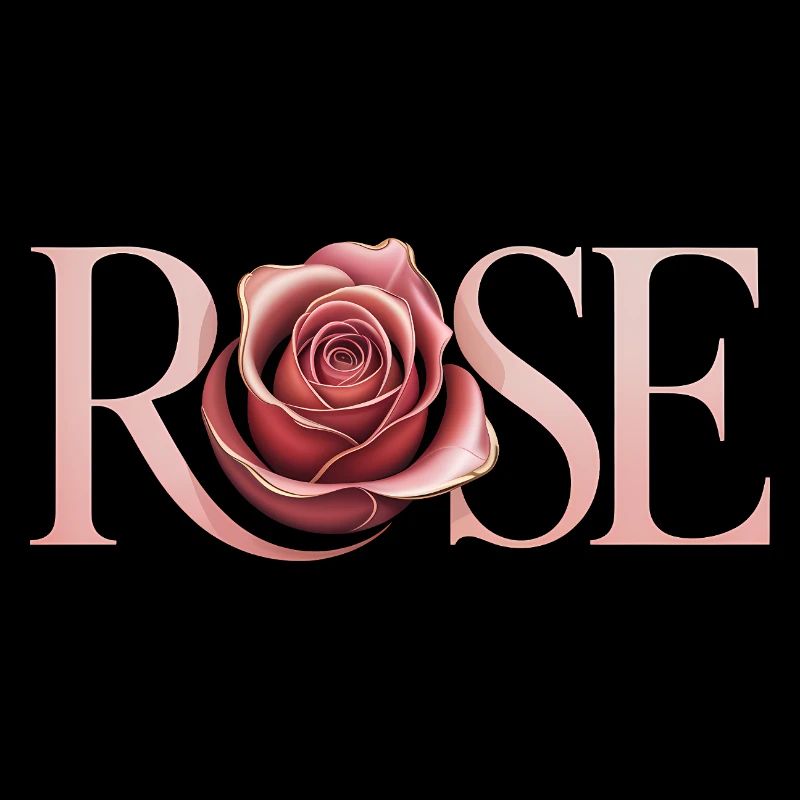 Rose - Logo botanique cool