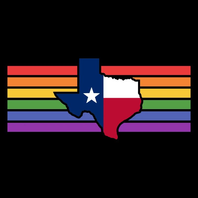 Texas Map Pride Flag Design for LGBT+ Texans