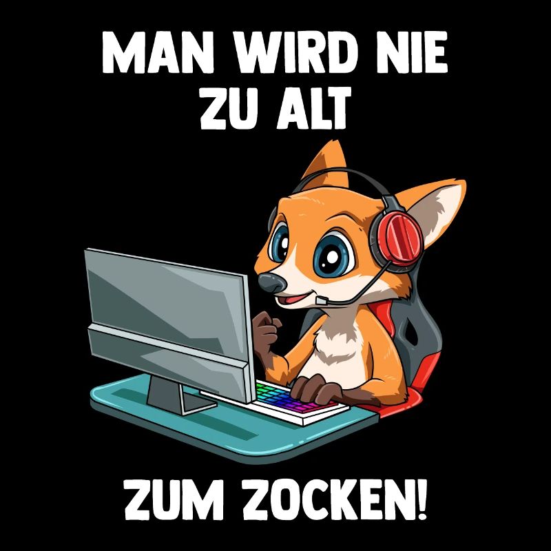 Lustiger Gaming Fuchs - Computer Spiele