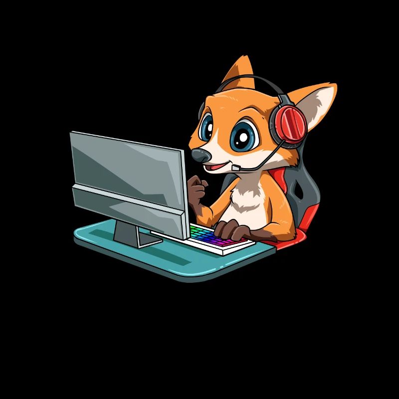 Kawaii Video Gaming Fox - Streaming Computerspiel